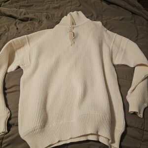 Vintage St Croix Long Sleeve Quarter Button Sweater Size Large Cream